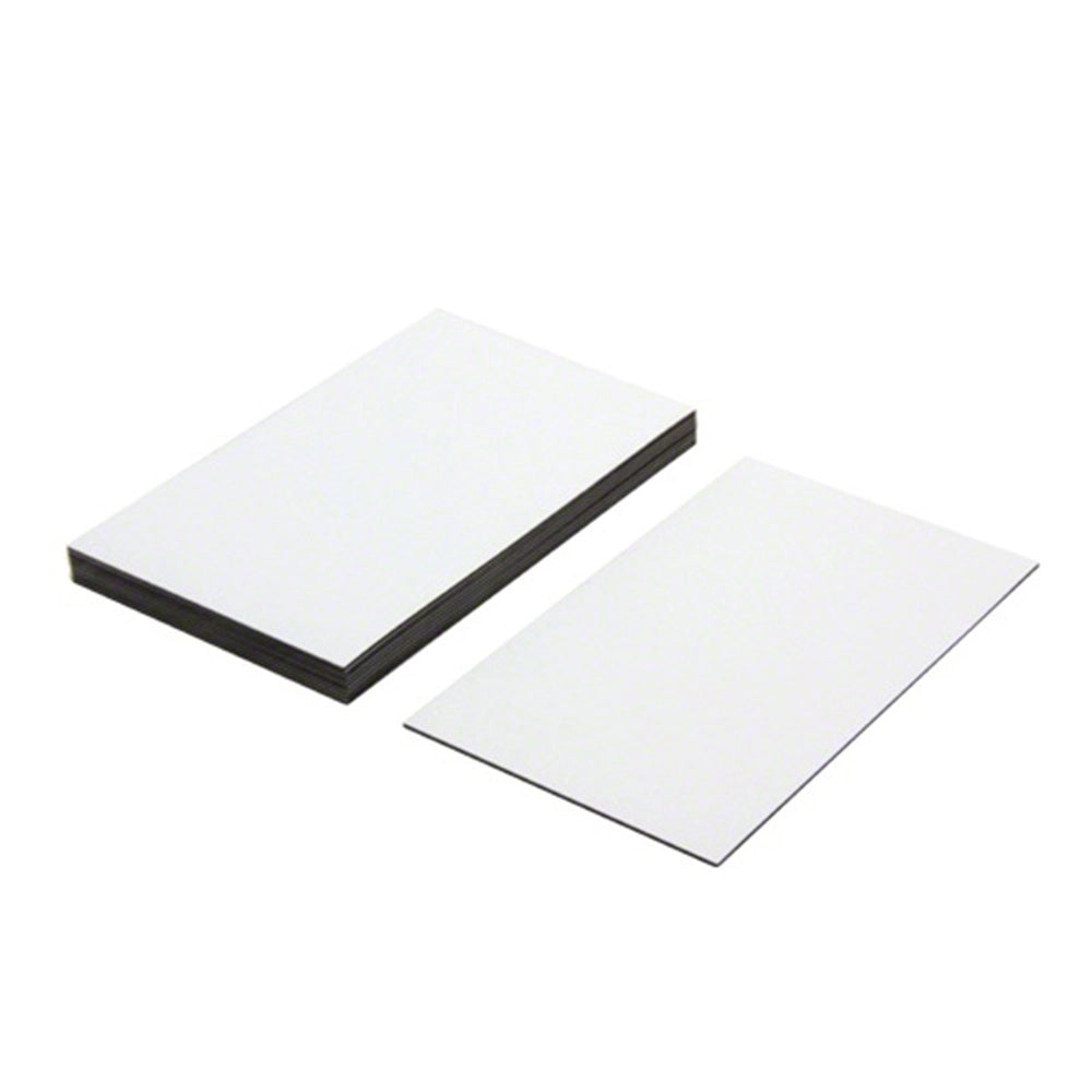 Etichette magnetiche, confezione da 10 pezzi, dimensioni 100x60 mm, bianco lucido, flessibili