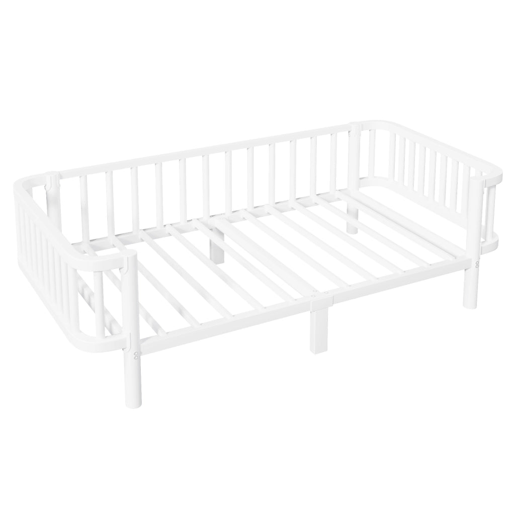 Letto divano in metallo bianco per materasso 90 x 200 cm