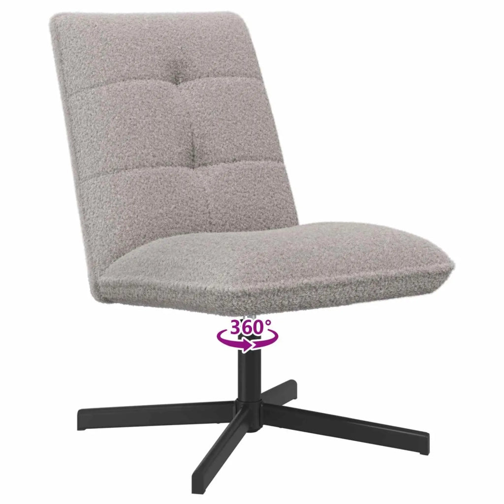 Sedia girevole Grigio Chiaro Bouclé 42045548
