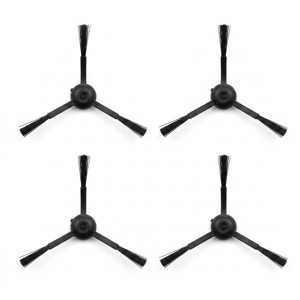 4 spazzole laterali di ricambio per aspirapolvere robot, a 3 bracci, colore nero