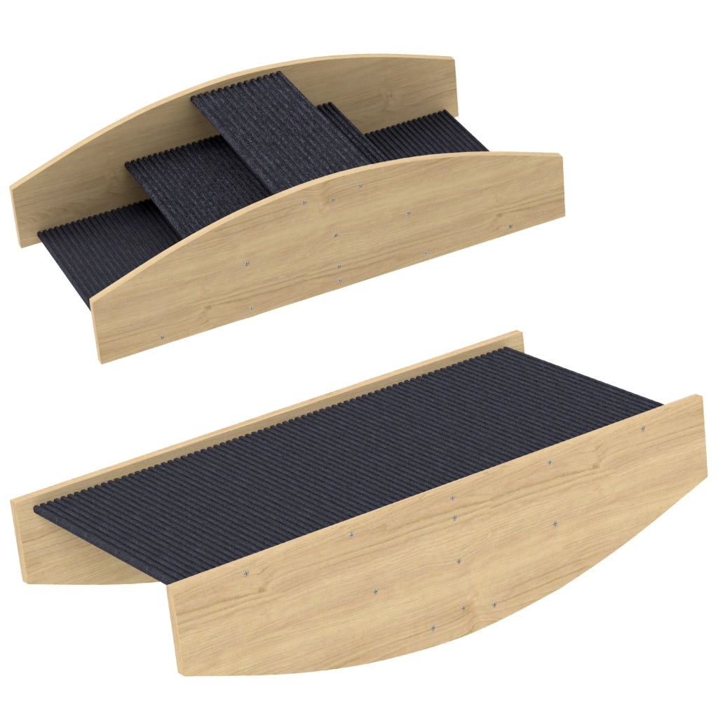Bascula e scaletta 2 in 1 per cani in legno naturale, 80 cm