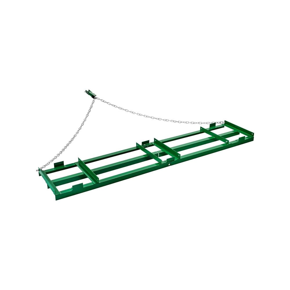 Erpice Trainato in Acciaio Q235 2435 mm con Catena e Barre Regolabili per ATV UTV Trattorino Livellatore per Prato Giardino Robusto