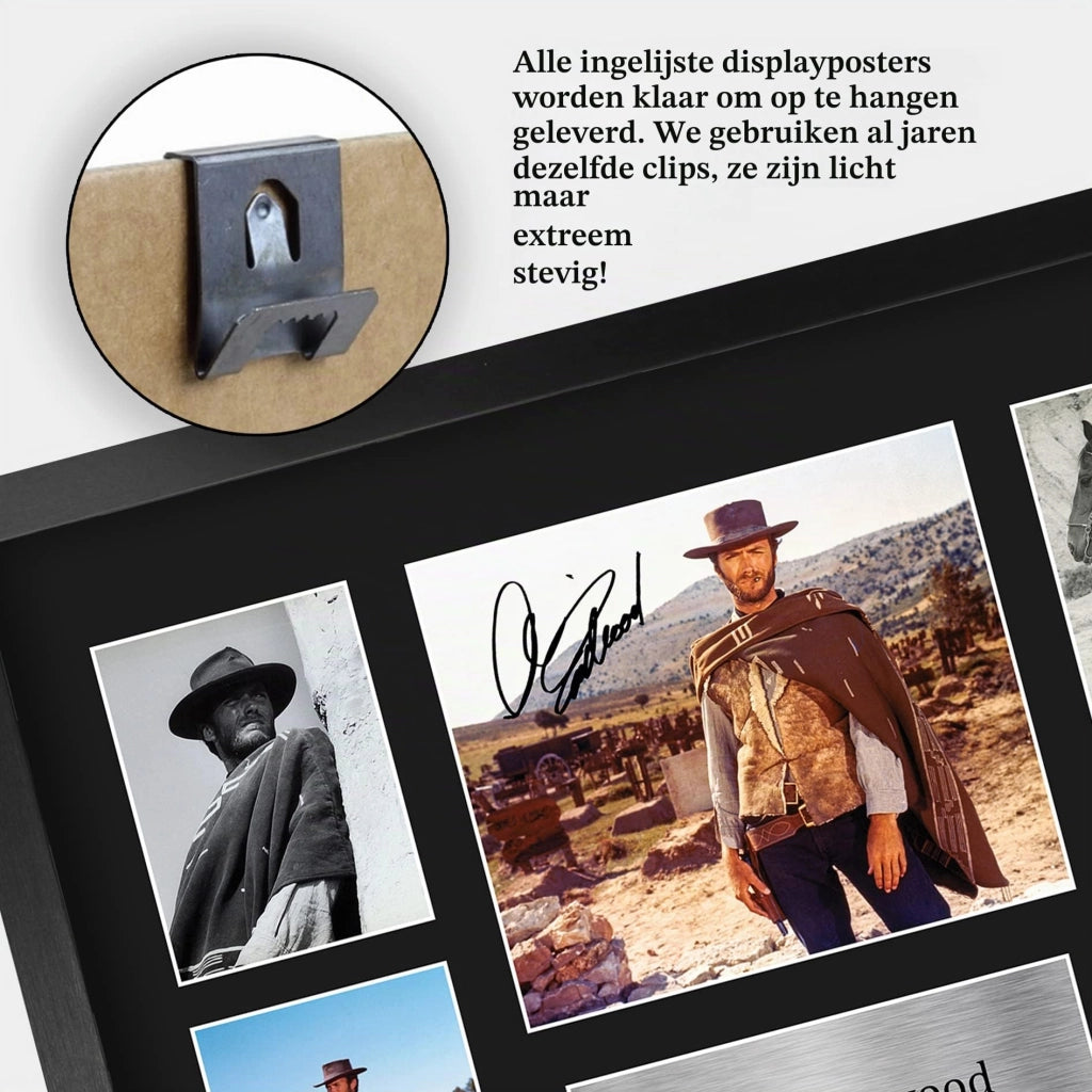 Display A3 incorniciato con firma di Clint Eastwood – Oggetto da collezione cinematografica