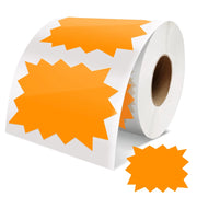 Adesivi per cartellini prezzo Starburst Arancione 10 x 7,5 cm Etichette vendita 500 pezzi