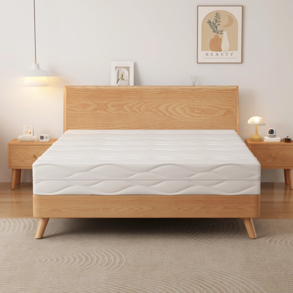 Materasso a molle e schiuma H3/H4 con 7 zone, sfoderabile, bianco e grigio