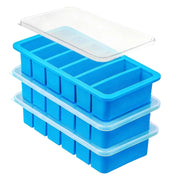 Set di 3 stampi in silicone per brodo, con 6 vani da 120 ml ciascuno, colore blu