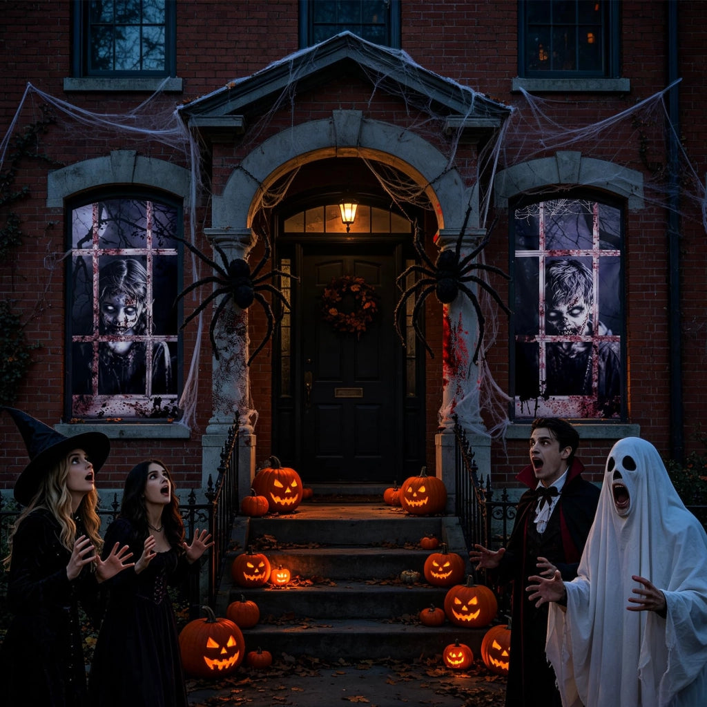 Decorazioni per finestre a tema Halloween, articoli per creare un'atmosfera spaventosa, dimensioni 120x80 cm