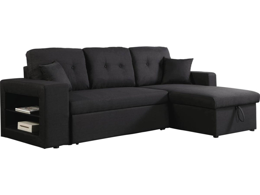 Divano ad angolo trasformabile / reversibile "Axel" - 3 posti - Nero / Grigio
