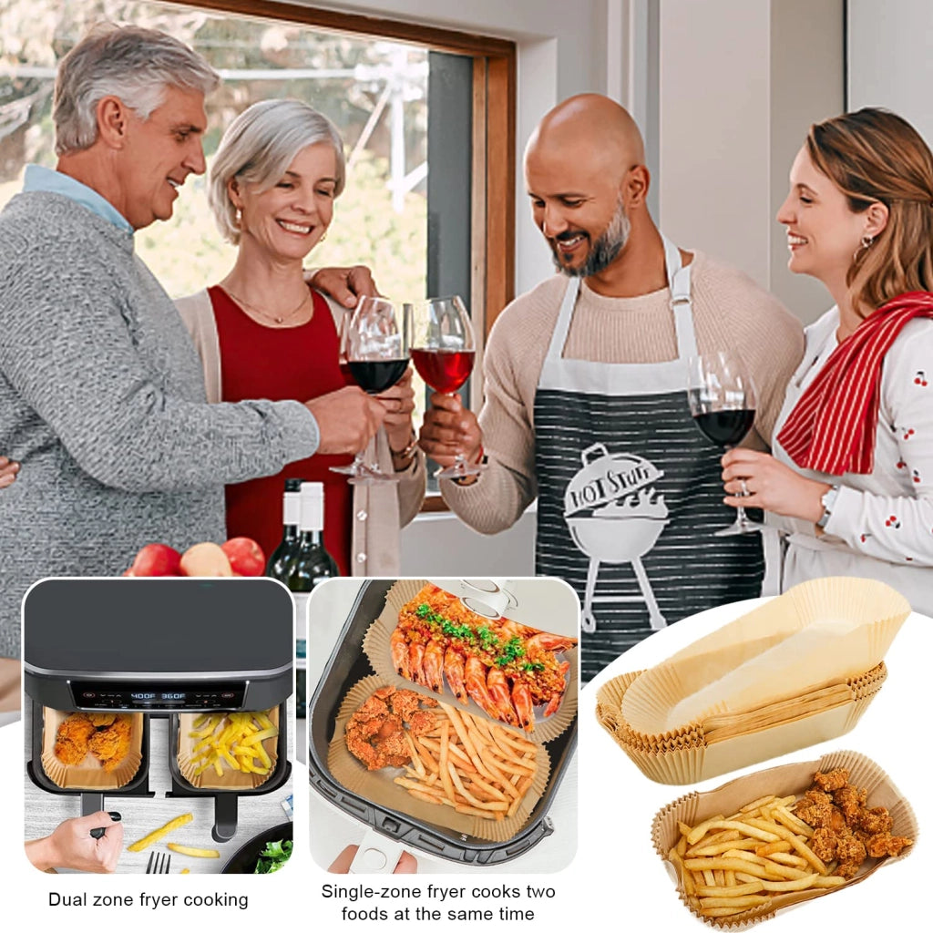 Fodere per friggitrice ad aria, 120 pezzi, carta forno, dimensioni 22x14x4,5 cm