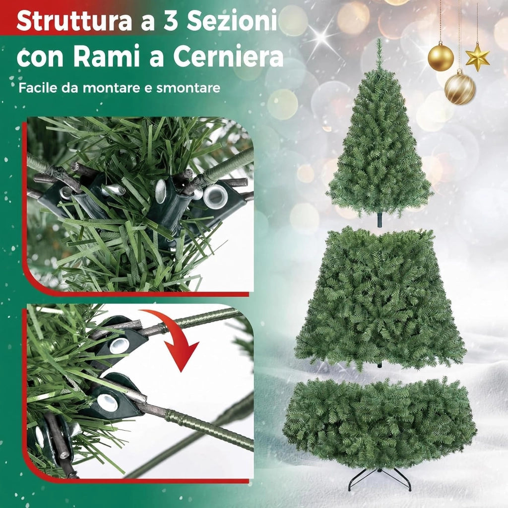 Albero di Natale 180 cm con Luci LED