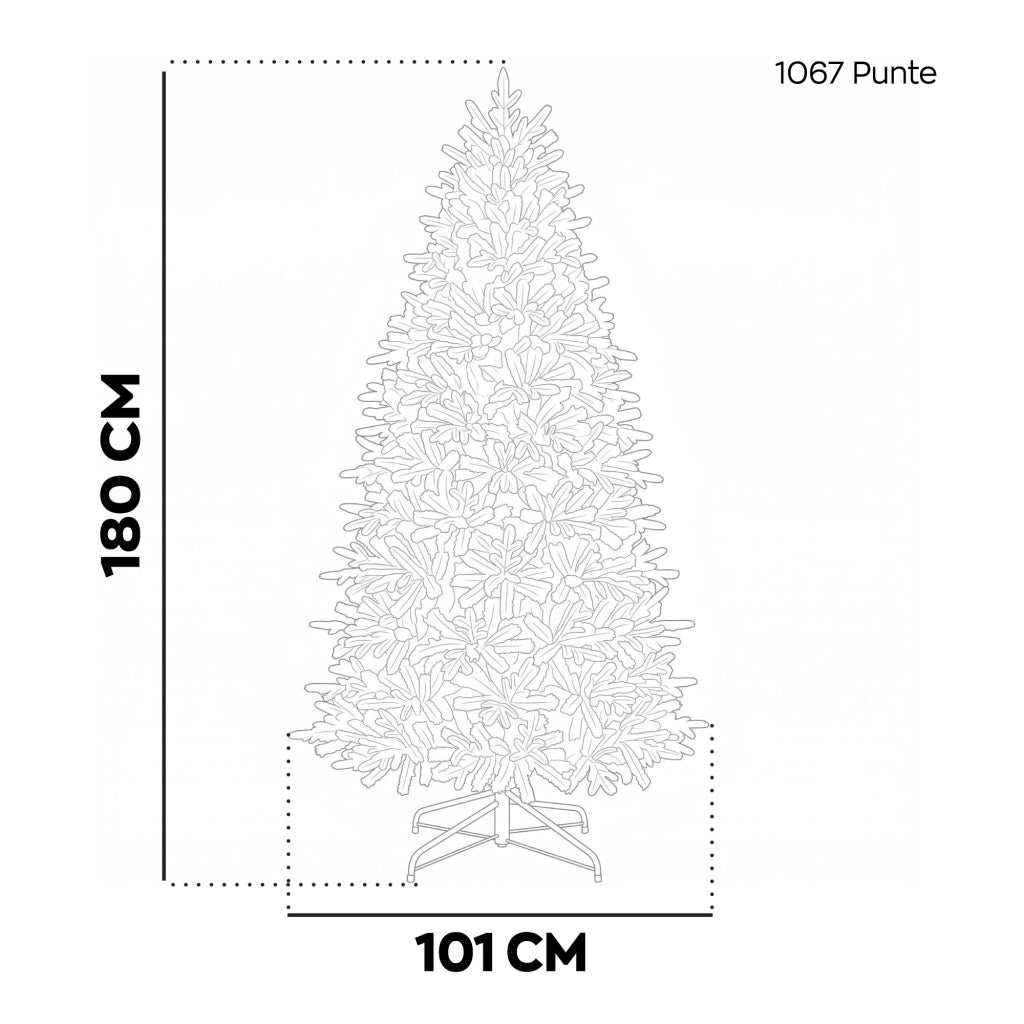 Scintilla - Albero di Natale con 2900 luci LED in PE e PVC Ø101x180 cm 1067 Punte