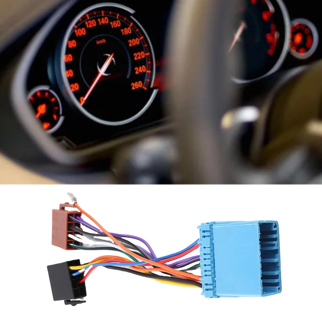 Kit di adattatori per cablaggi radio ISO, 1 pezzo, ABS, colore nero