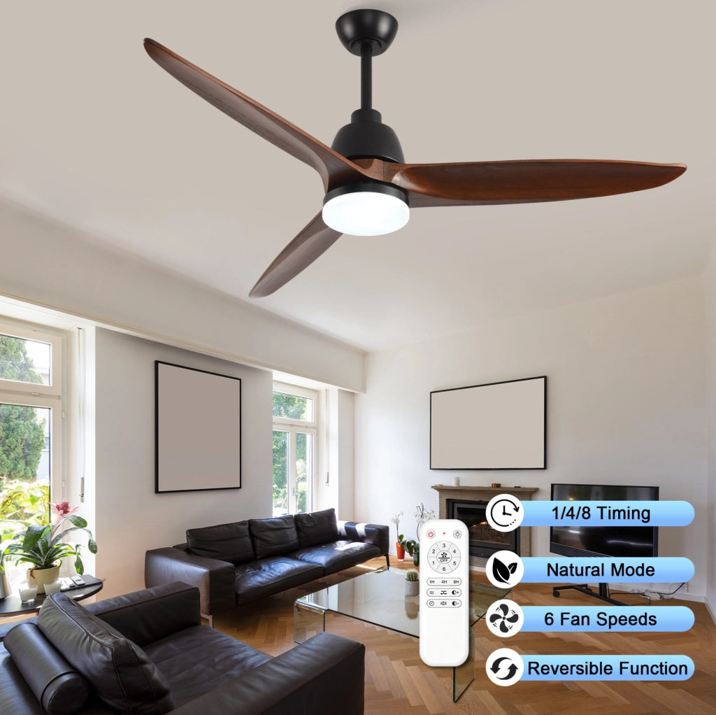 Ventilatore da soffitto 52 pollici con luce dimmerabile e telecomando