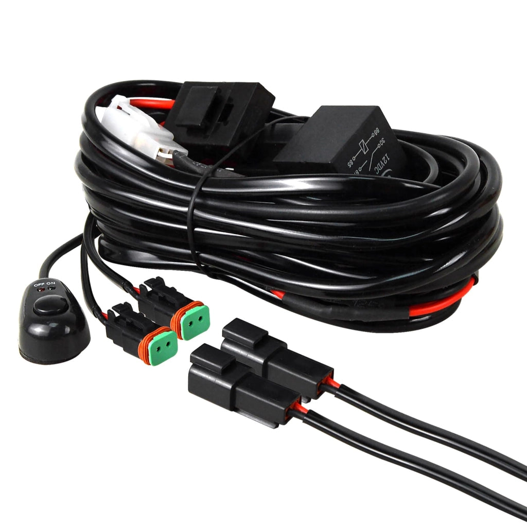 Kit di cablaggio per barra LED, 12V, 16AWG, connettore DT impermeabile, 40A