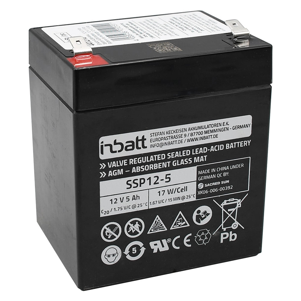 BATTERIA PER ELETTRIFICATORE A PANNELLO SOLARE 'SUN POWER' 12V - 5 Ah