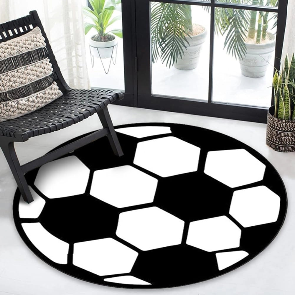 Tappeto a forma di campo da calcio, circa 60x60 cm, tappeto per bambini, motivo calcistico