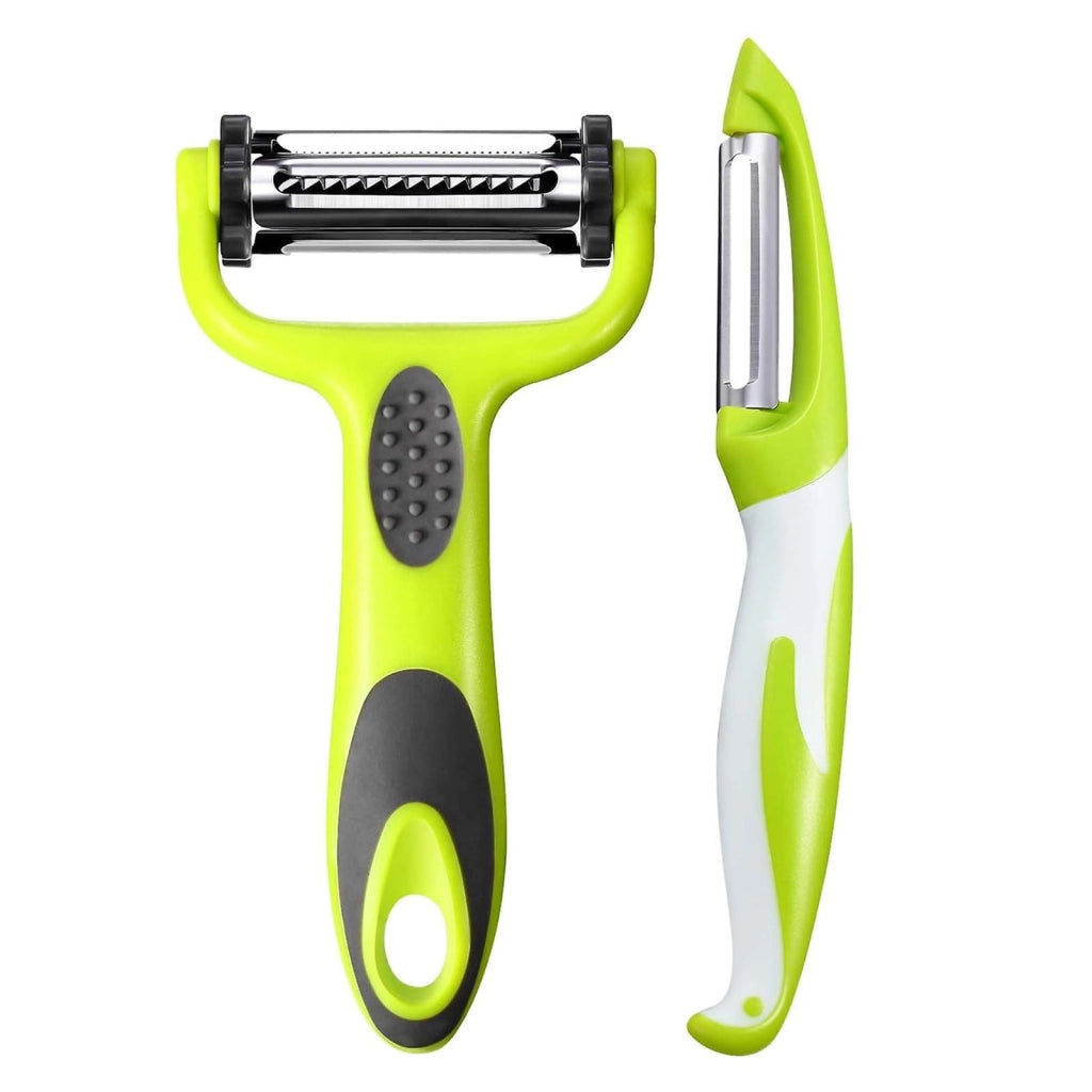 Pelapatate multifunzione 3-in-1, pelapatate per verdure con impugnatura antiscivolo, colore verde