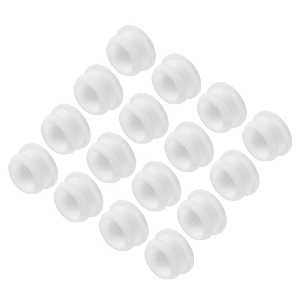 Tappi di tenuta in silicone, passaggio cavi, copertura in gomma per fili tondi, tenuta stagna, diametro 21 mm, bianco, 16 pezzi