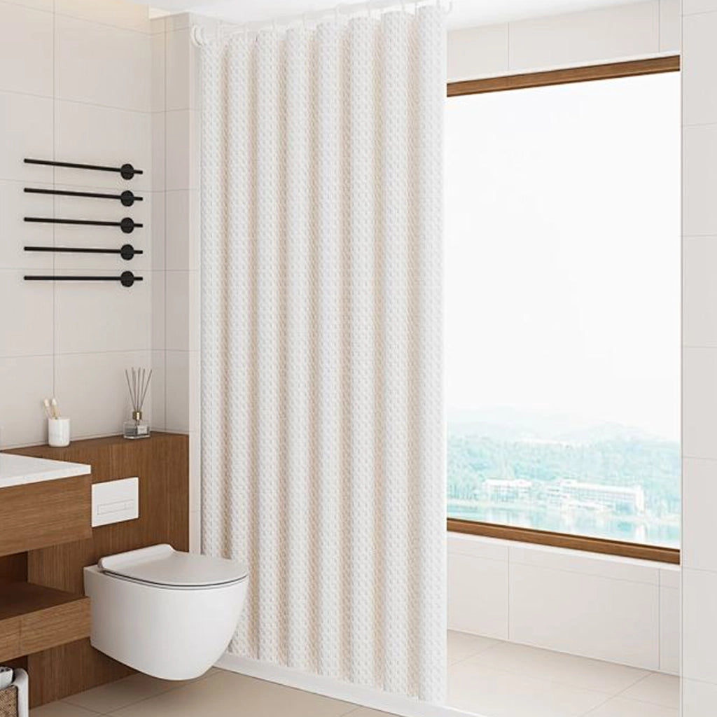 Tenda doccia a nido d’ape bianca 180 × 180 cm con 12 ganci