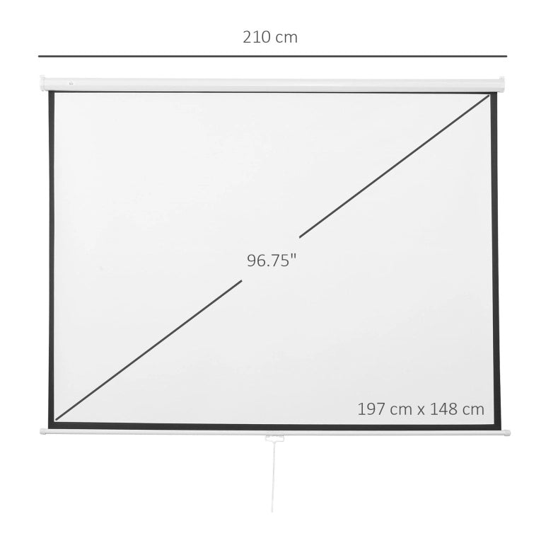 SCHERMO per proiettore manuale 254 cm bianco, 4:3 e 16:9