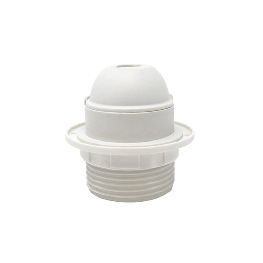 Confezione da 4 portalampada E27, attacco M10x1, con sistema di sicurezza, in termoplastica, colore bianco