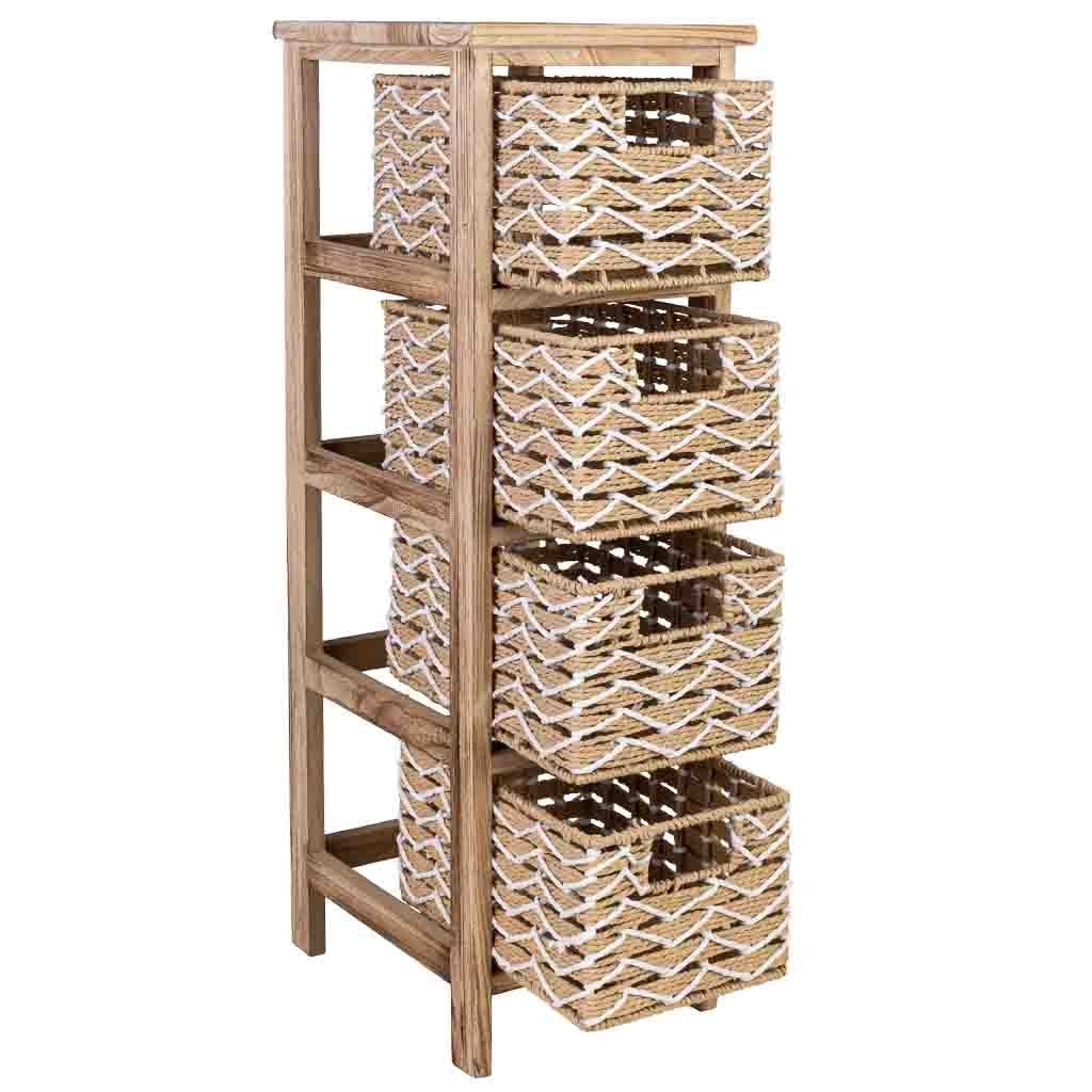 Cassettiera in legno marrone 26x32x81 cm