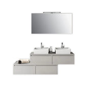 Composizione doppio lavabo ASTRA-20 bianco pietra
