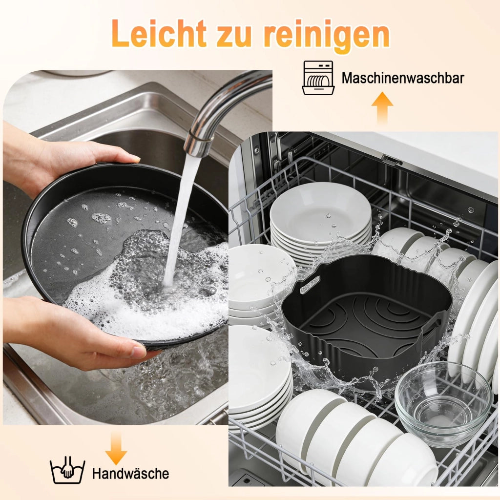 Set di accessori da 8 pezzi per friggitrice ad aria, in silicone, colore nero
