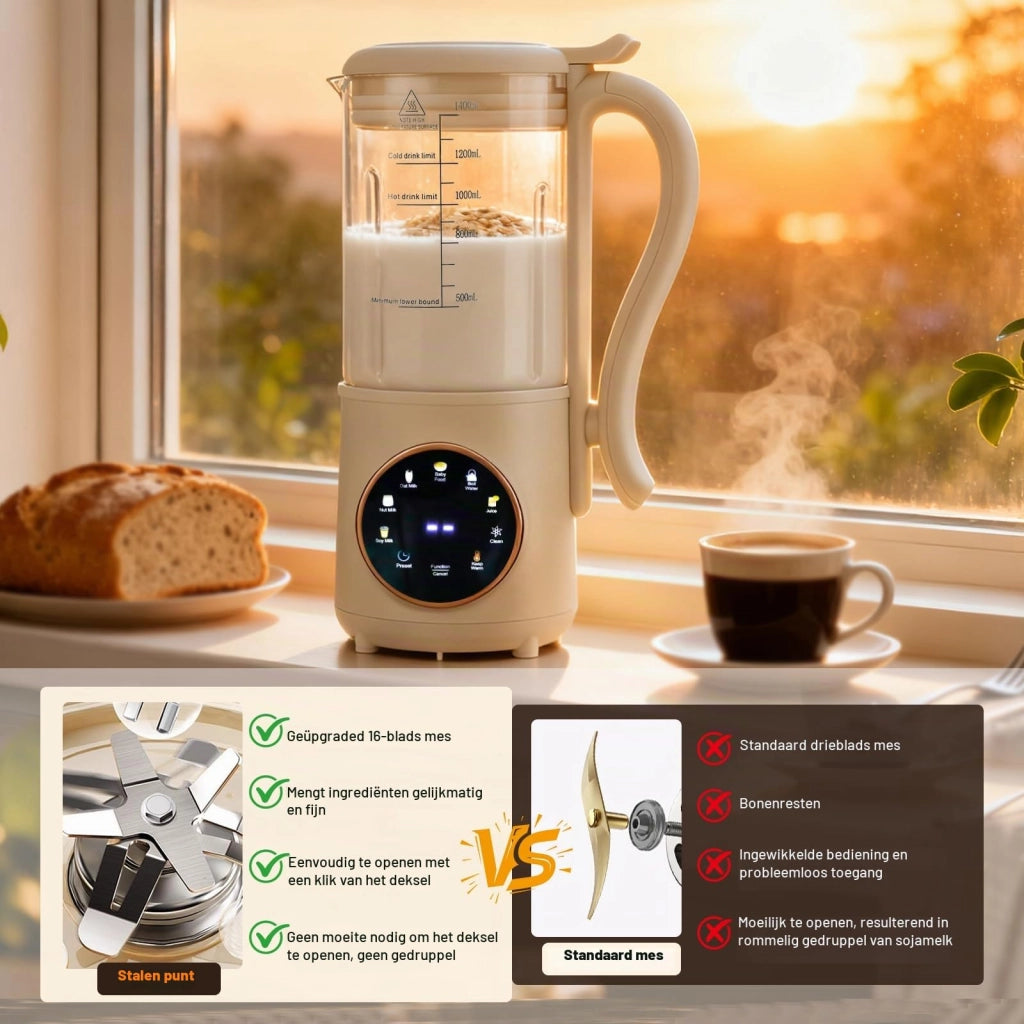 Macchina per bevande vegetali, capacità 1400 ml, 9 funzioni, timer, pulizia automatica