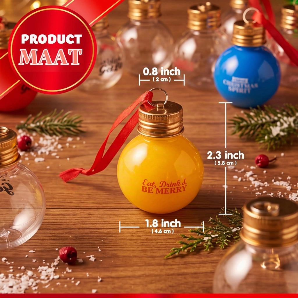 18 mini palline di Natale in plastica, 48 grammi, trasparenti, riutilizzabili
