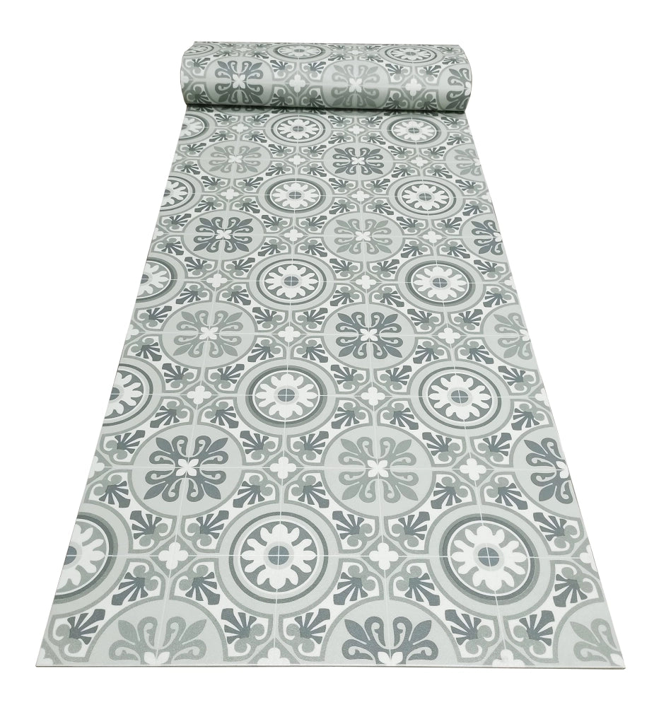 Tappeto in vinile antiscivolo, idraulico, 100x100 cm, verde e argento