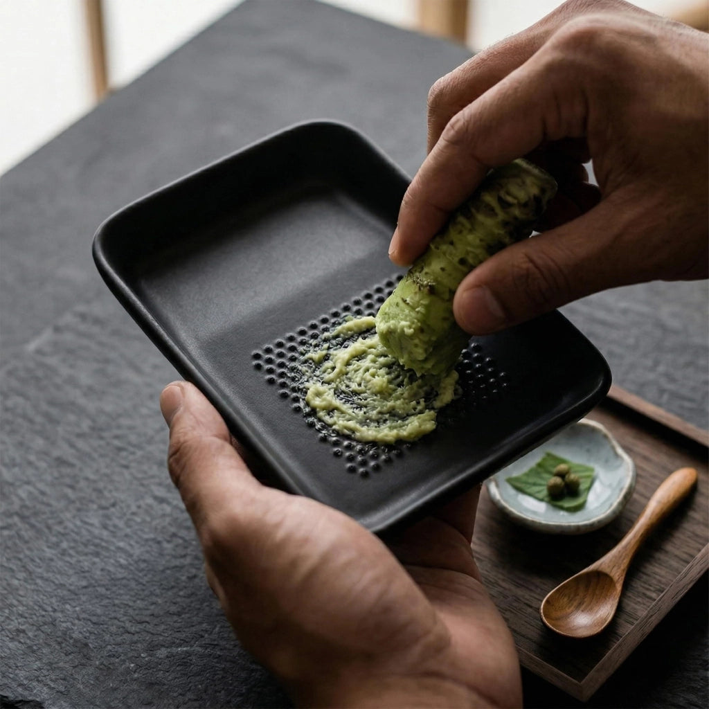 Grattugia giapponese, finitura nera opaca, ideale per zenzero, wasabi e altro