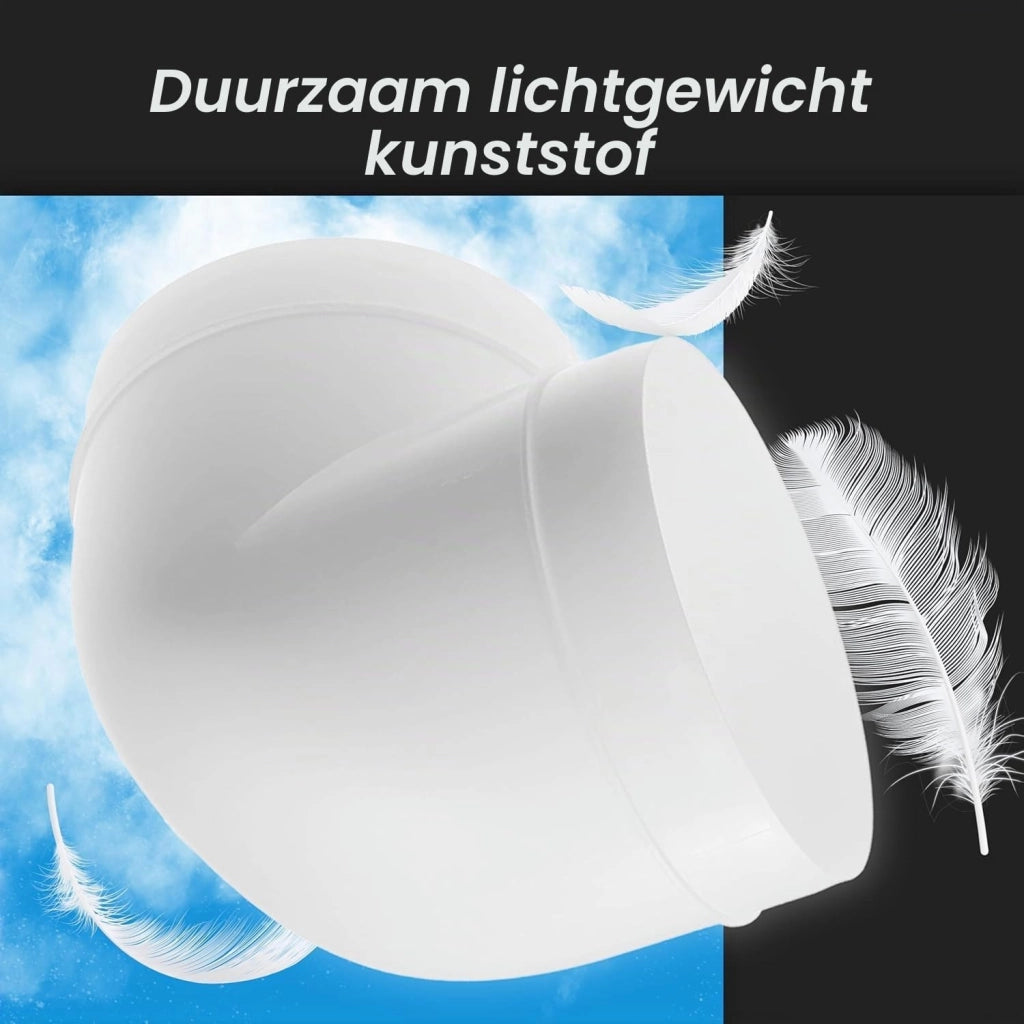 Curva per tubi in plastica, 90°, diametro 100 mm, confezione da 2 pezzi, per impianti di ventilazione