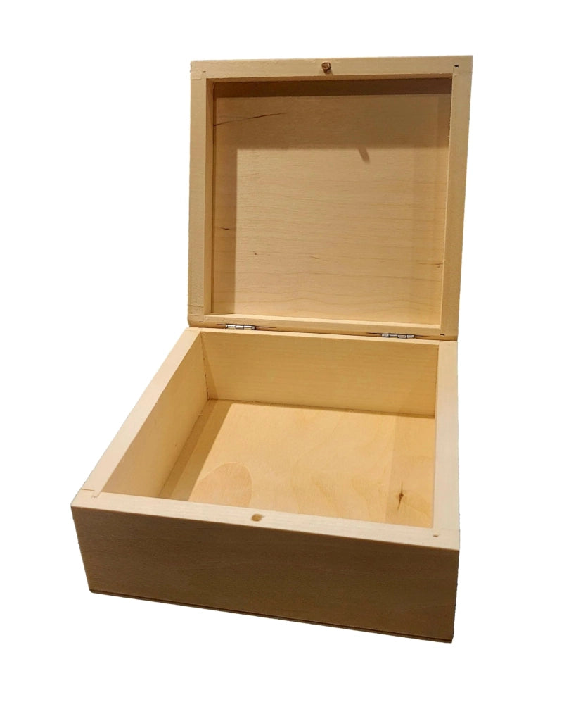 Scatola portagioie in legno, media, 16x16x7 cm