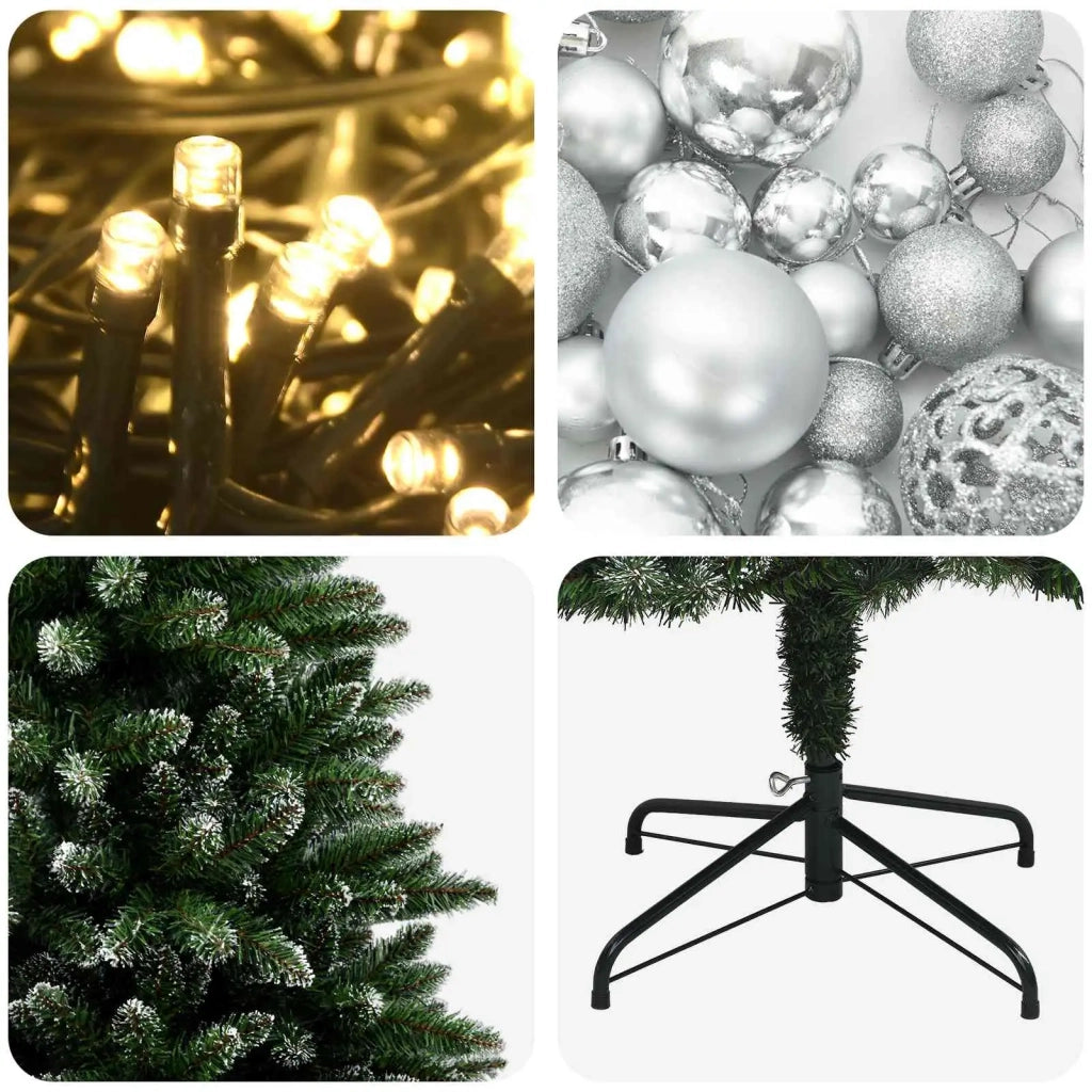 Albero di Natale Artificiale con Palline 210 cm 300 LED 3466995