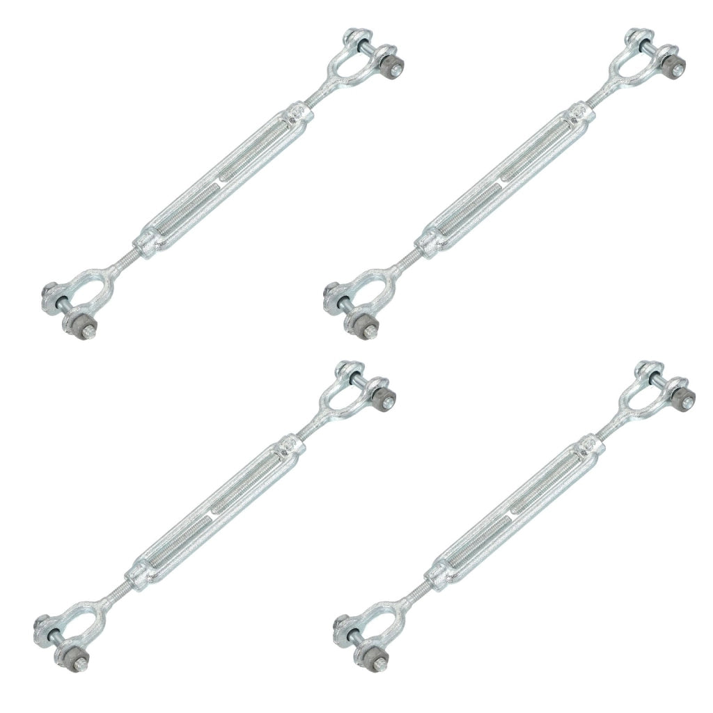 4 pezzi M6 (1/4 di pollice) tenditore con gancio, acciaio zincato, tendicavo regolabile per tende da sole, stendibiancheria, carico di lavoro massimo 730 kg