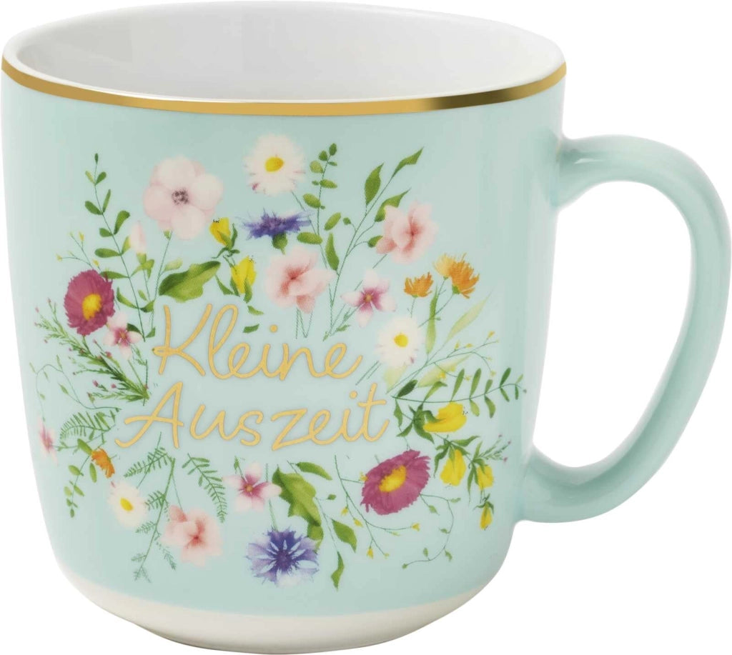 Tazza da caffè "Piccola pausa", 350 ml, porcellana con dettagli dorati
