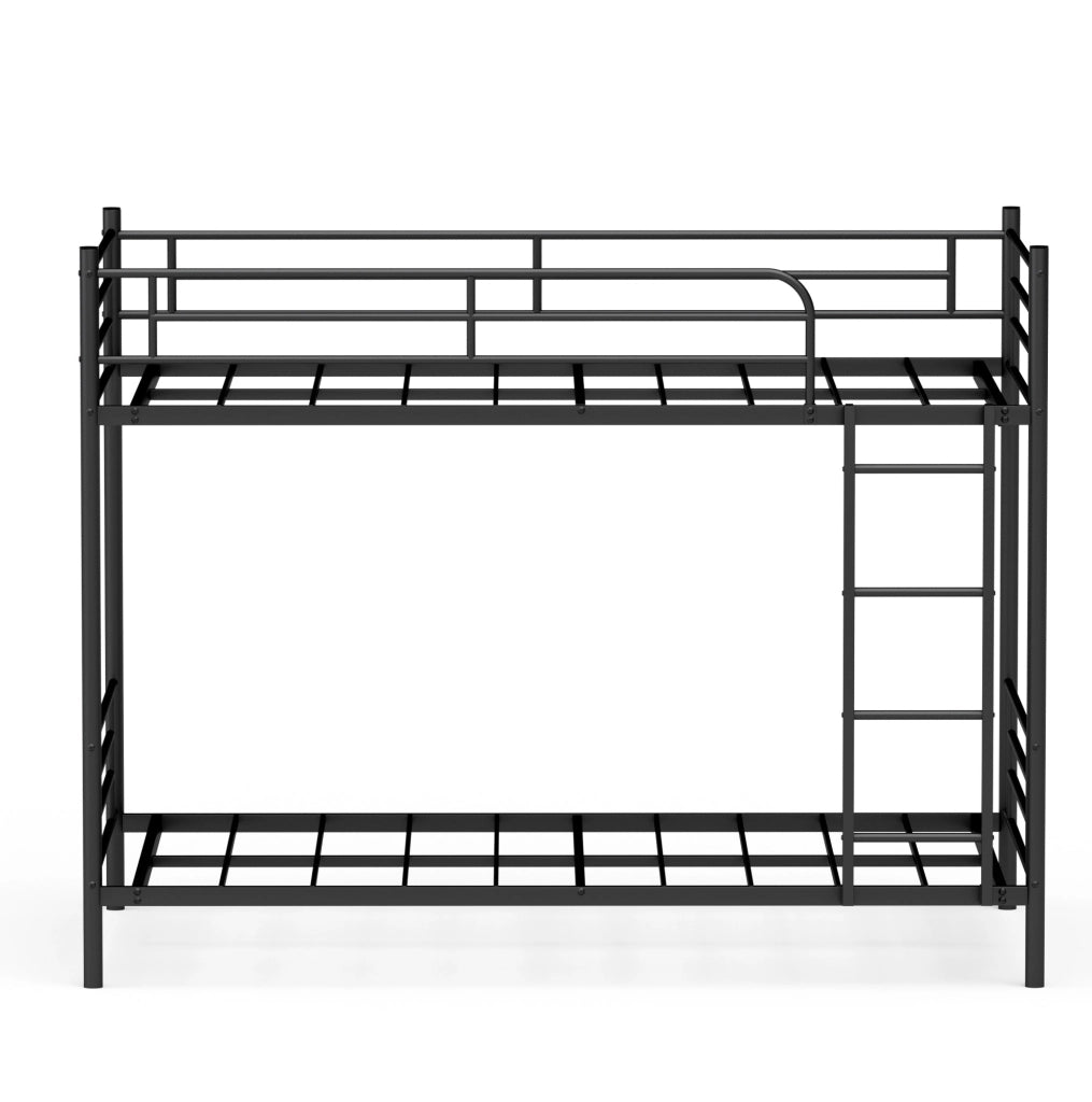 LETTO A CASTELLO 90x190 cm in Acciaio Nero con Scala Antiscivolo