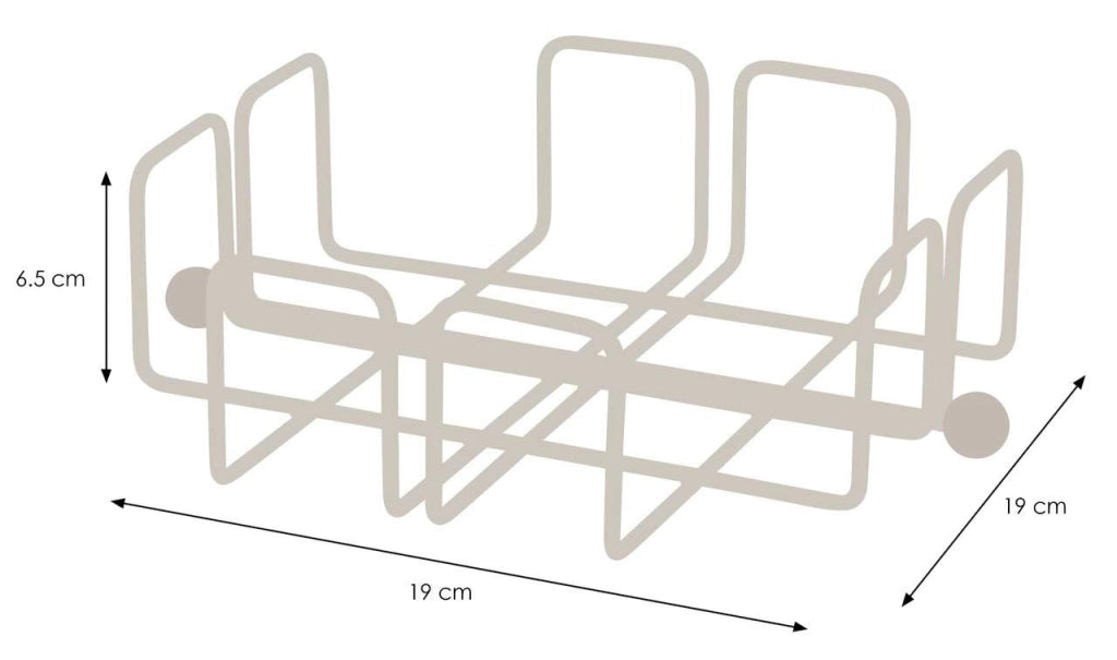Portatovaglioli con supporto, acciaio cromato, 19x19x6,5 cm