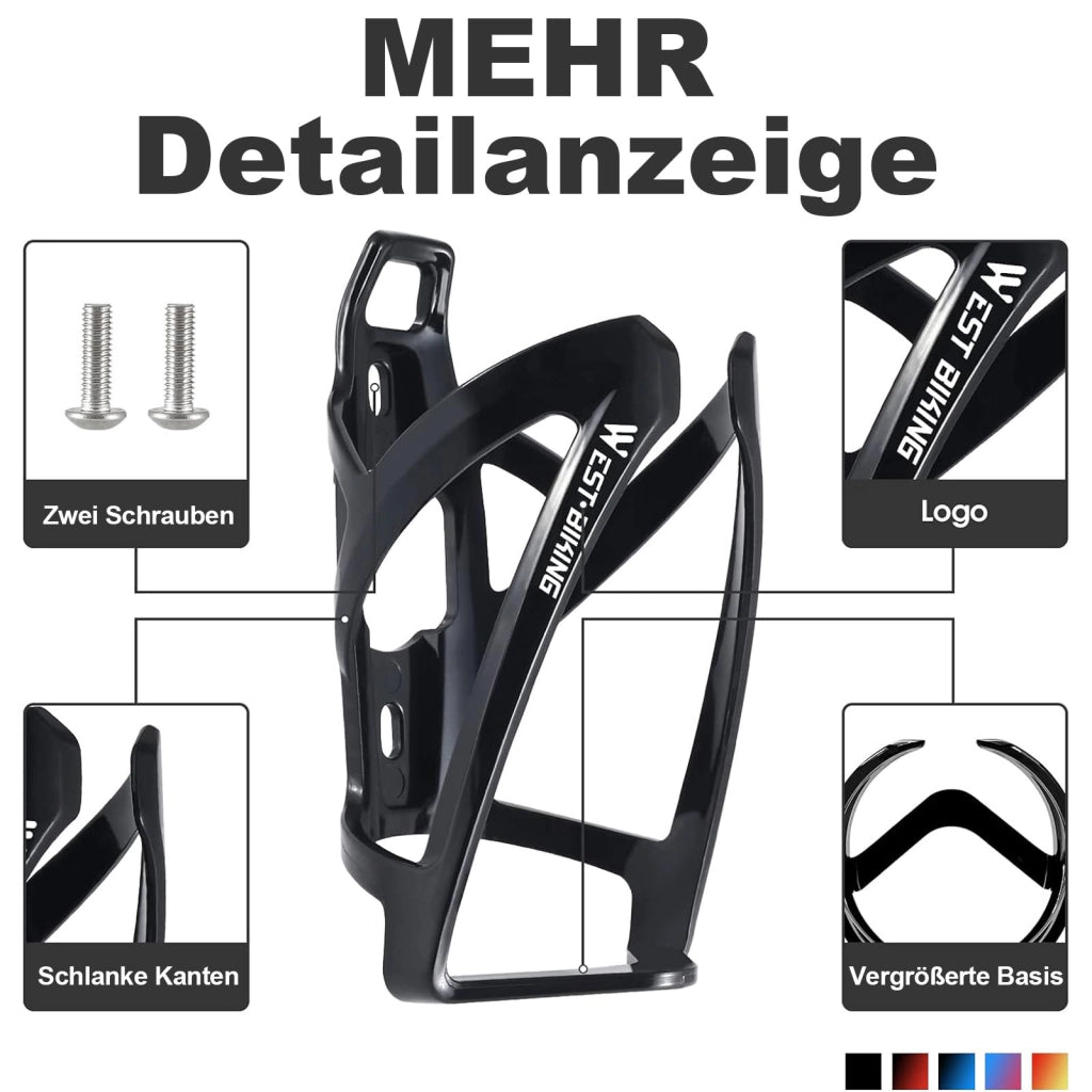 Portaborraccia per bicicletta in PC nero 13,2 × 7 × 7 cm