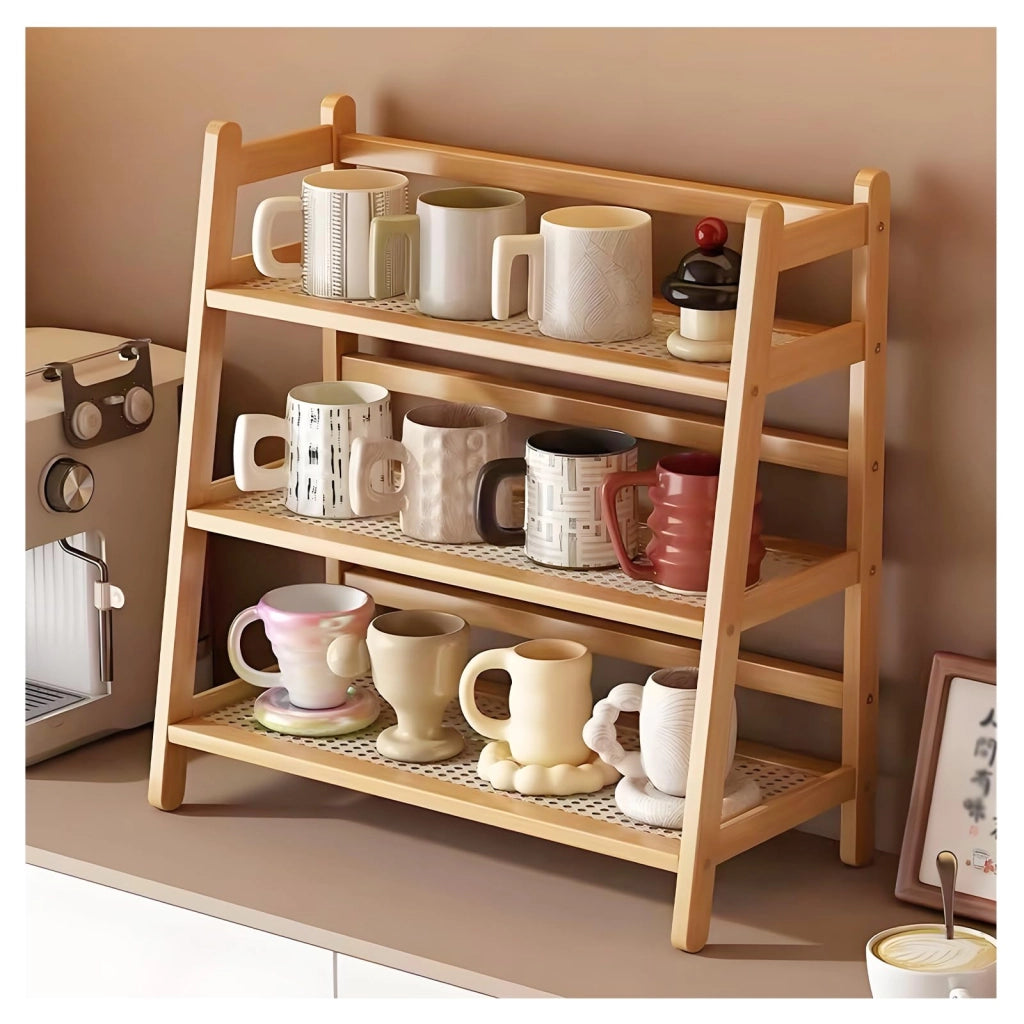 Organizzatore da cucina in bambù, 3 ripiani, dimensioni 40x18x39 cm