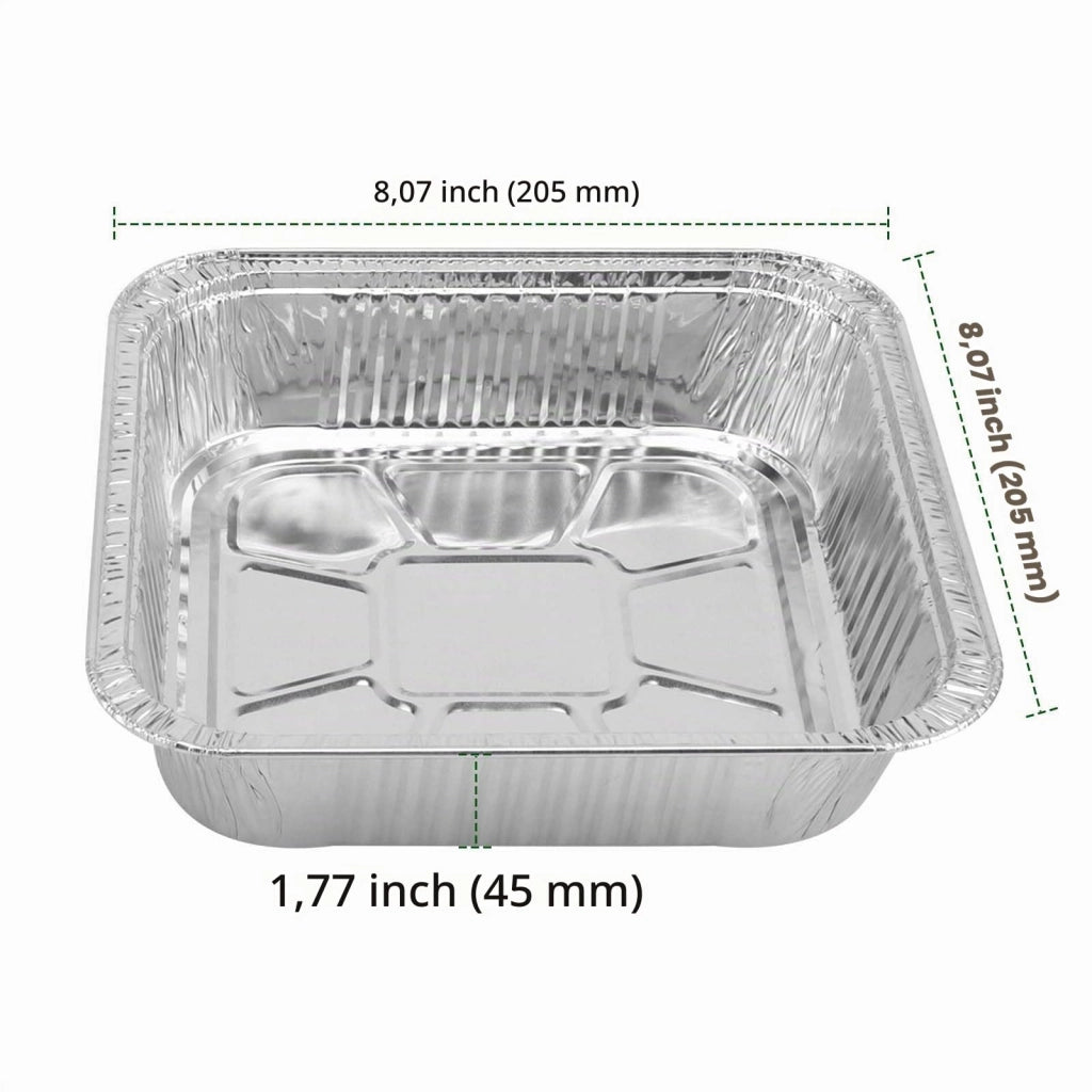 30 stampi in alluminio, dimensioni 20,5x20,5x4,5 cm, con coperchio