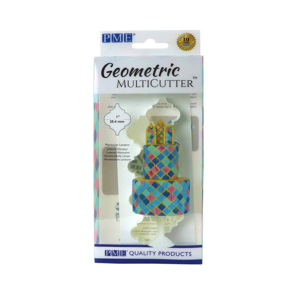 Stampo geometrico per biscotti a forma di lanterna marocchina, piccolo, in ABS, bianco