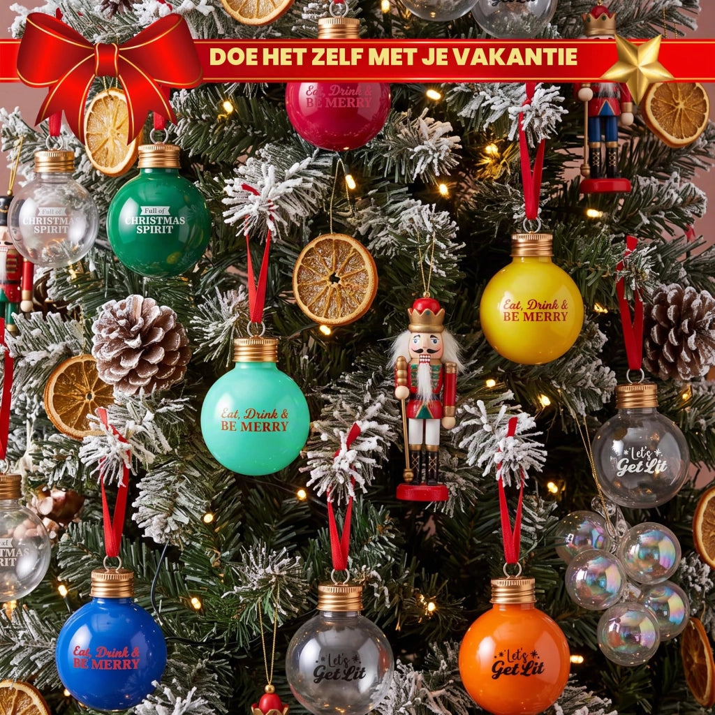 18 mini palline di Natale in plastica, 48 grammi, trasparenti, riutilizzabili