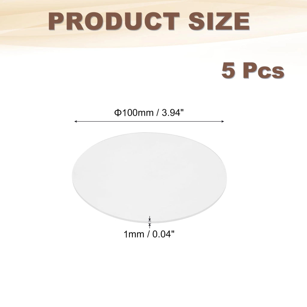 Piastre in silicone, forma rotonda, confezione da 5 pezzi, dimensioni 100x1 mm, trasparenti