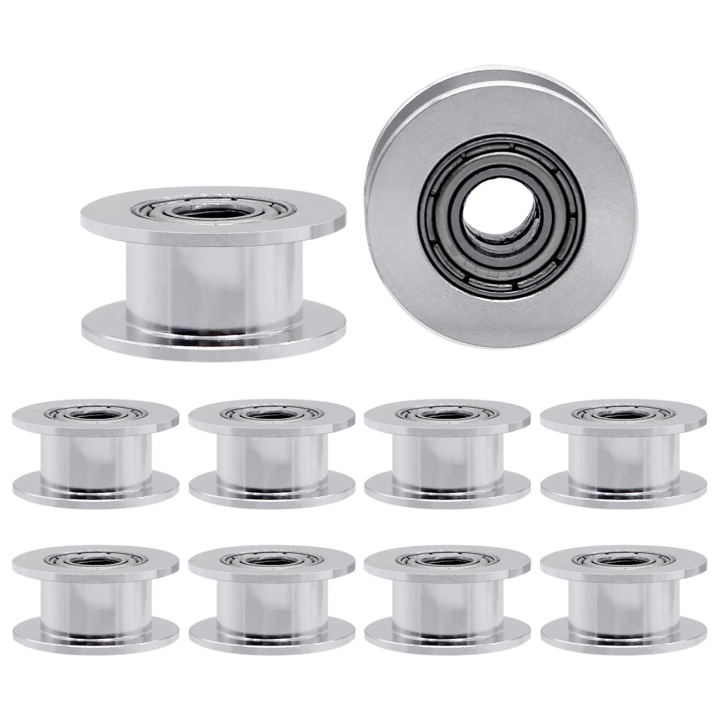 Puleggia per cinghia GT2, 6 mm, alluminio, 20 denti, foro di 5 mm, confezione da 10 pezzi