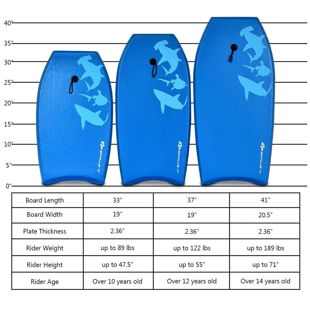 Bodyboard Leggero con Anima EPS, Deck XPE e Fondo HDPE, Coda a Mezzaluna, Leash e Polsiera, per Mare e Piscina