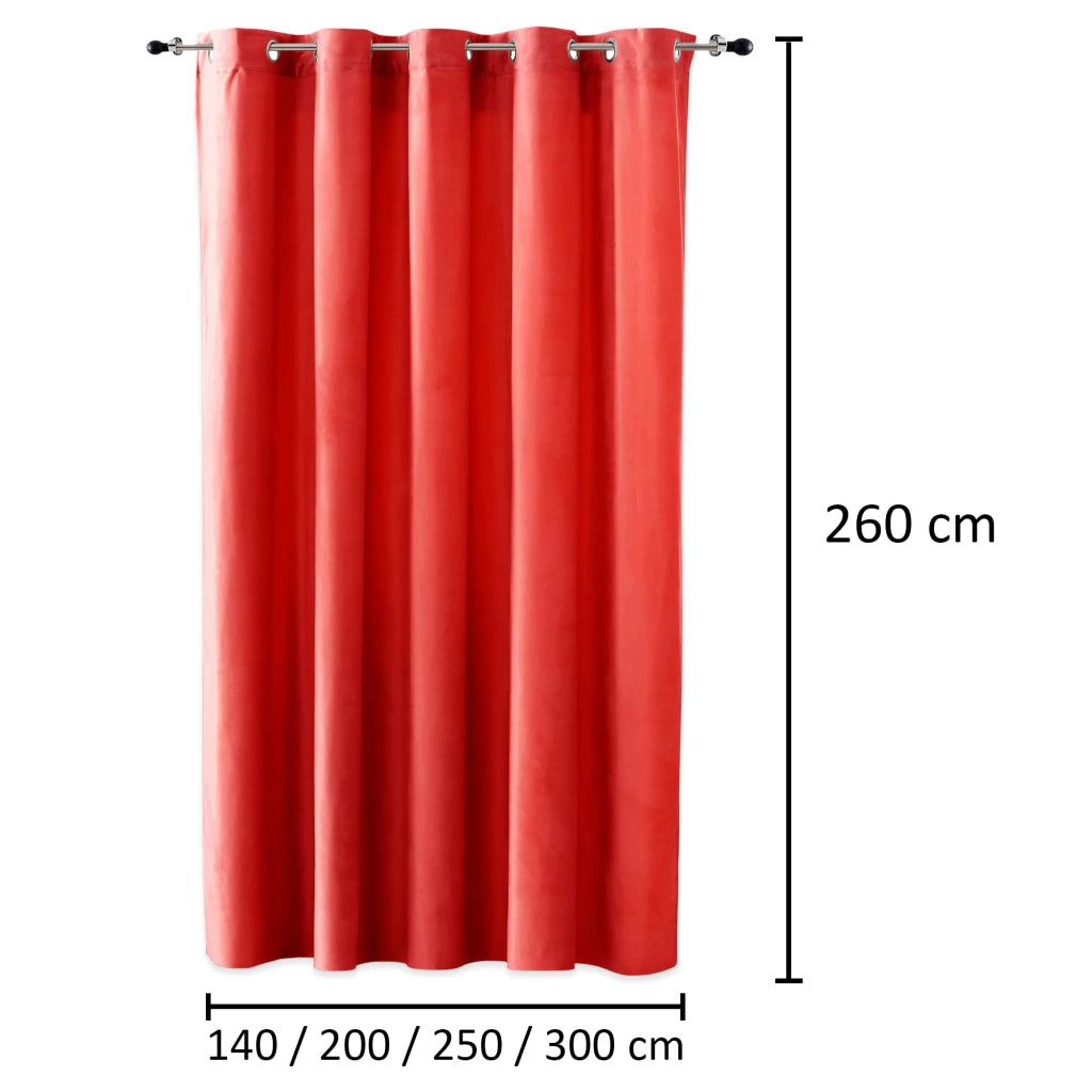 Tenda oscurante con passanti, colore rosso, 250x260 cm, 1 pezzo