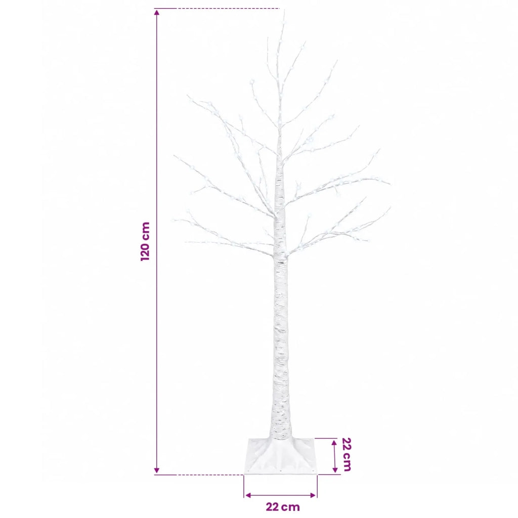 Albero di Natale in betulla Bianco 22 x 22 x 120 cm Plastica 42055352