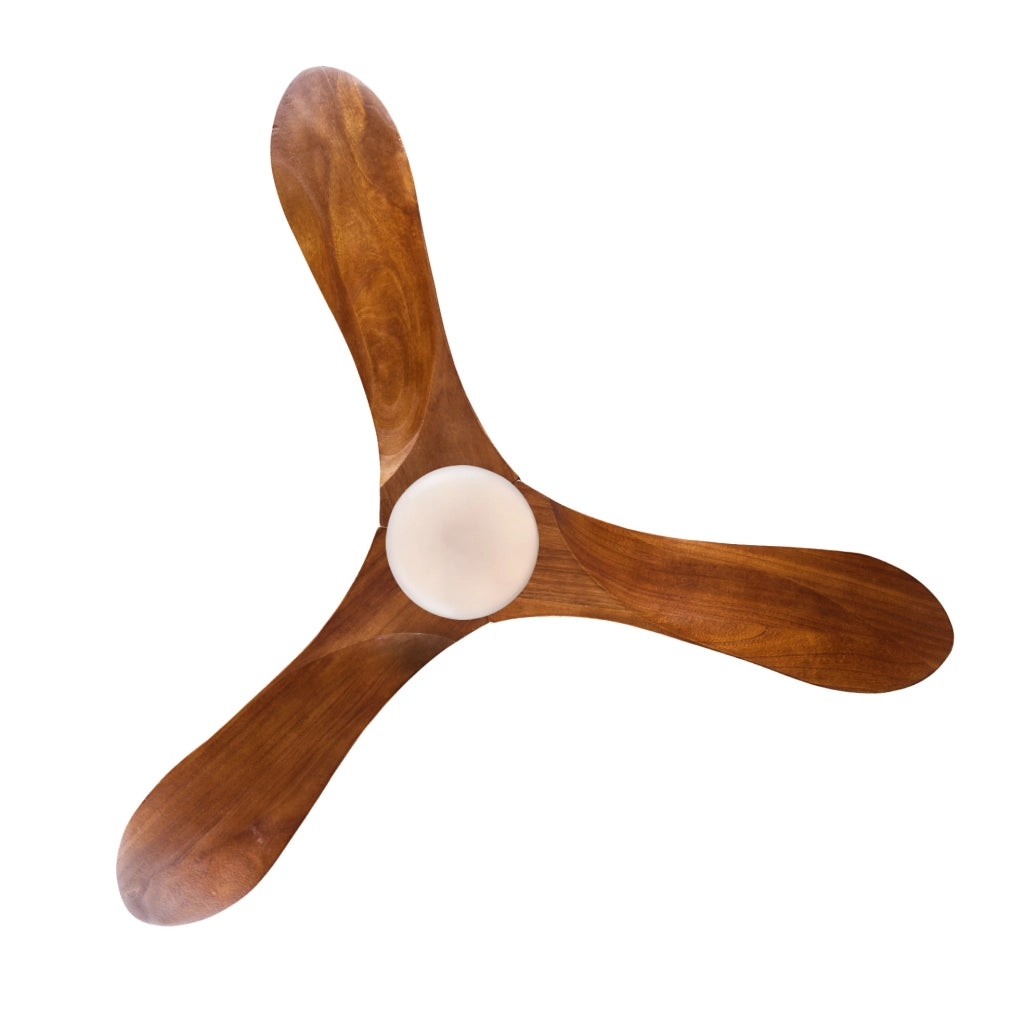 Ventilatore da soffitto con luce a LED, pale in legno massello, nero e noce